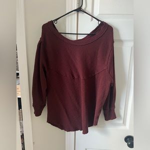 We The Free maroon waffle shirt